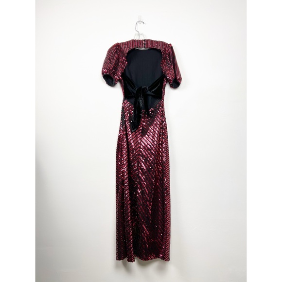 RIXO x Laura Jackson Daisy Velvet Trimmed Sequin Crepe Midi Maxi Dress S - Picture 15 of 15